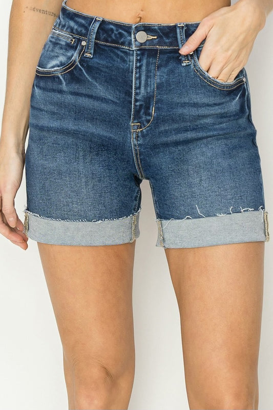 High Rise Cuffed Shorts