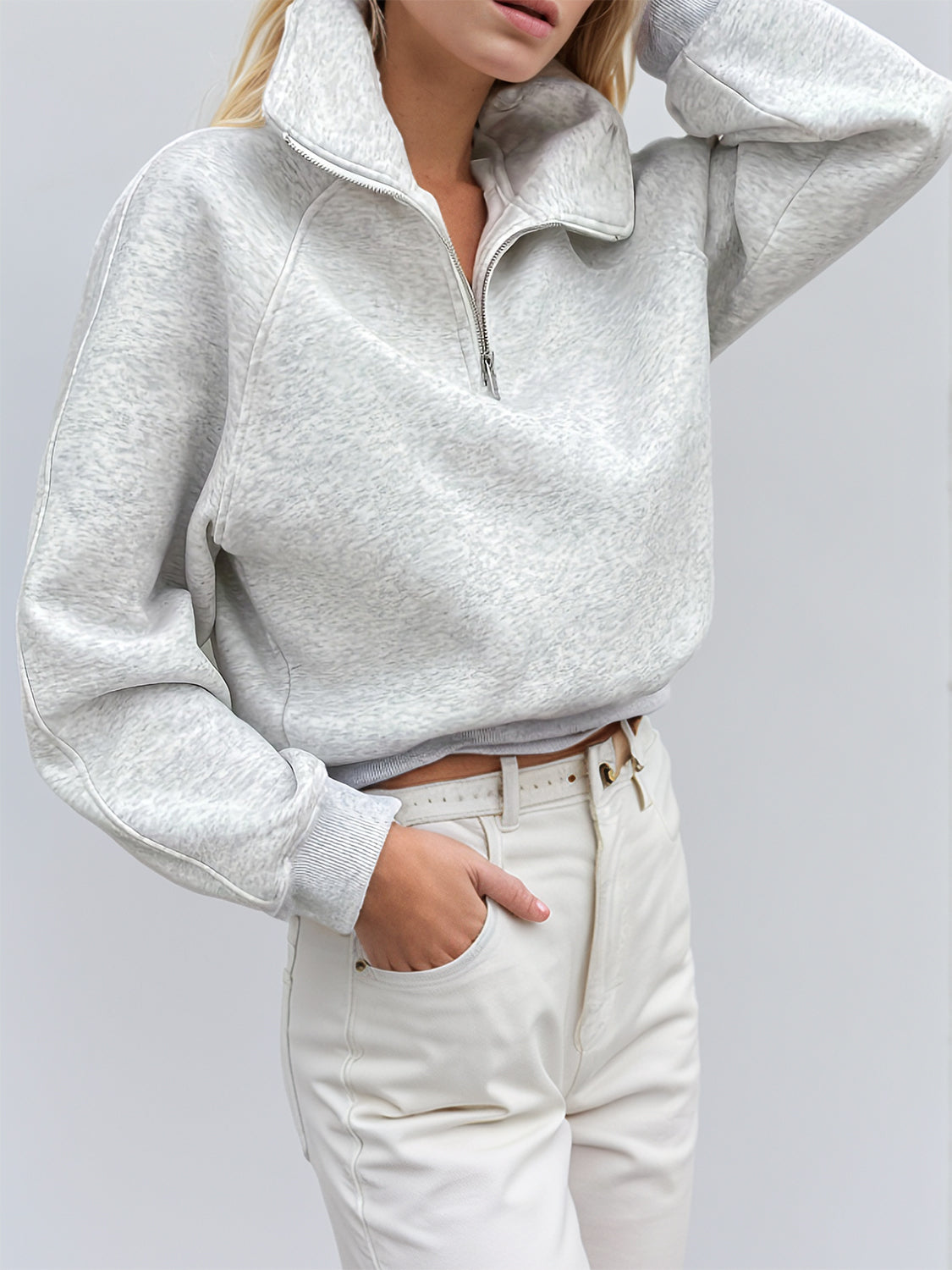 Half Zip Long Sleeve Sweatshirt