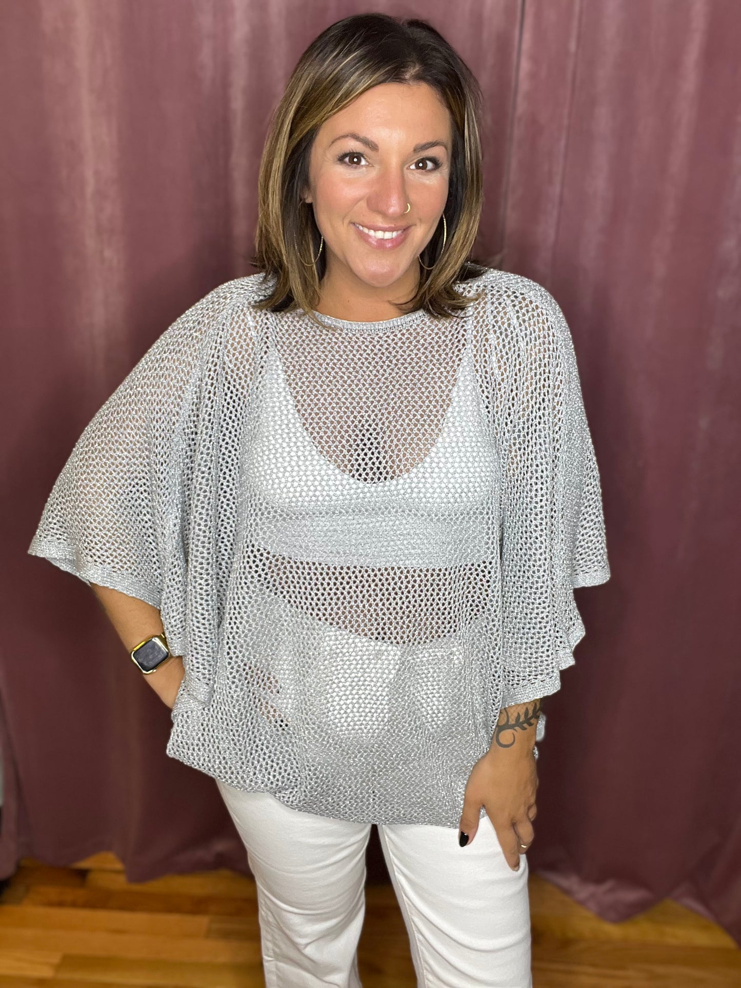 Tie Back Shimmer Top