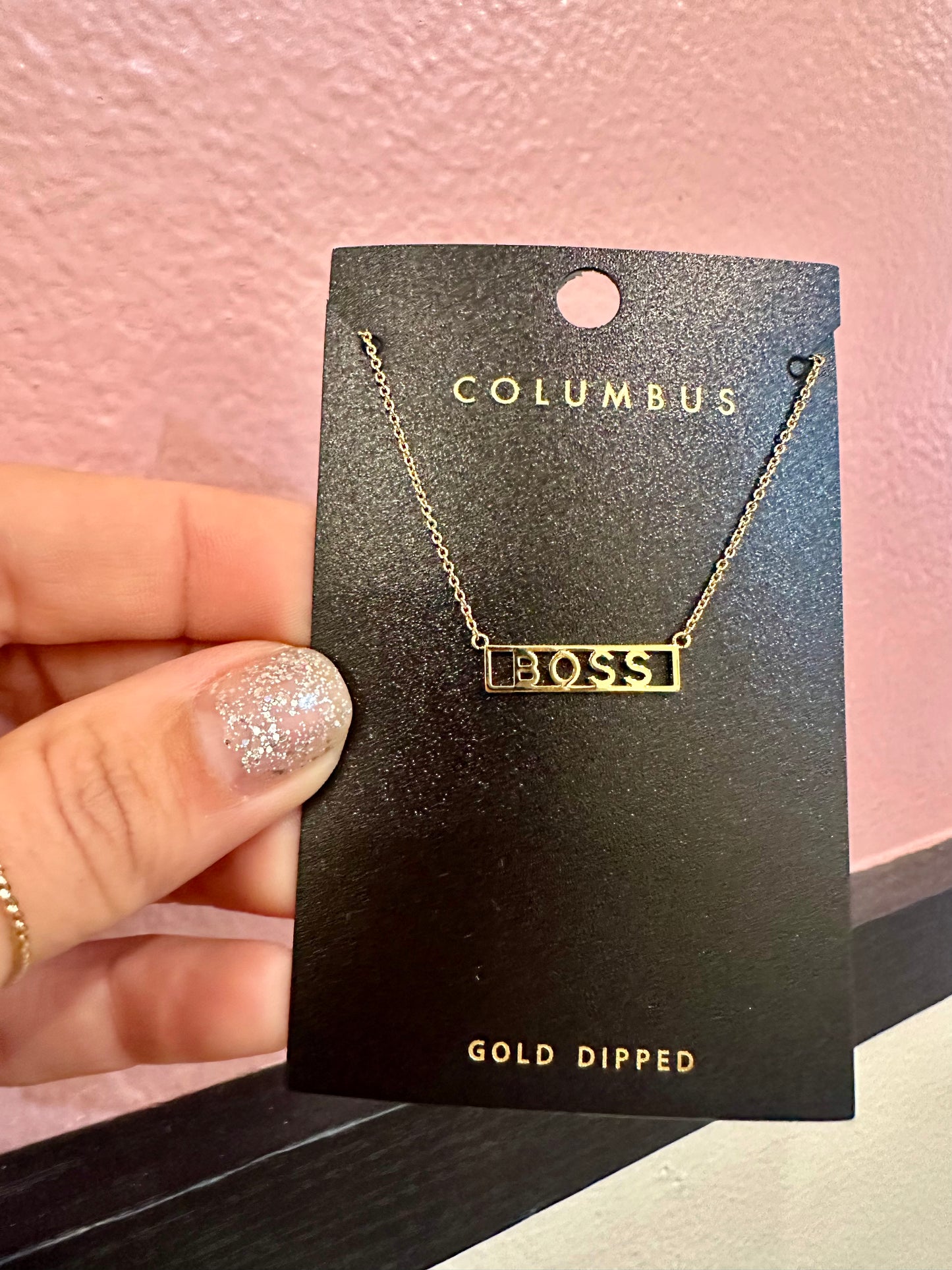 "BOSS" Bar Necklace